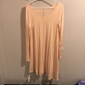 Cream long sleeve dress